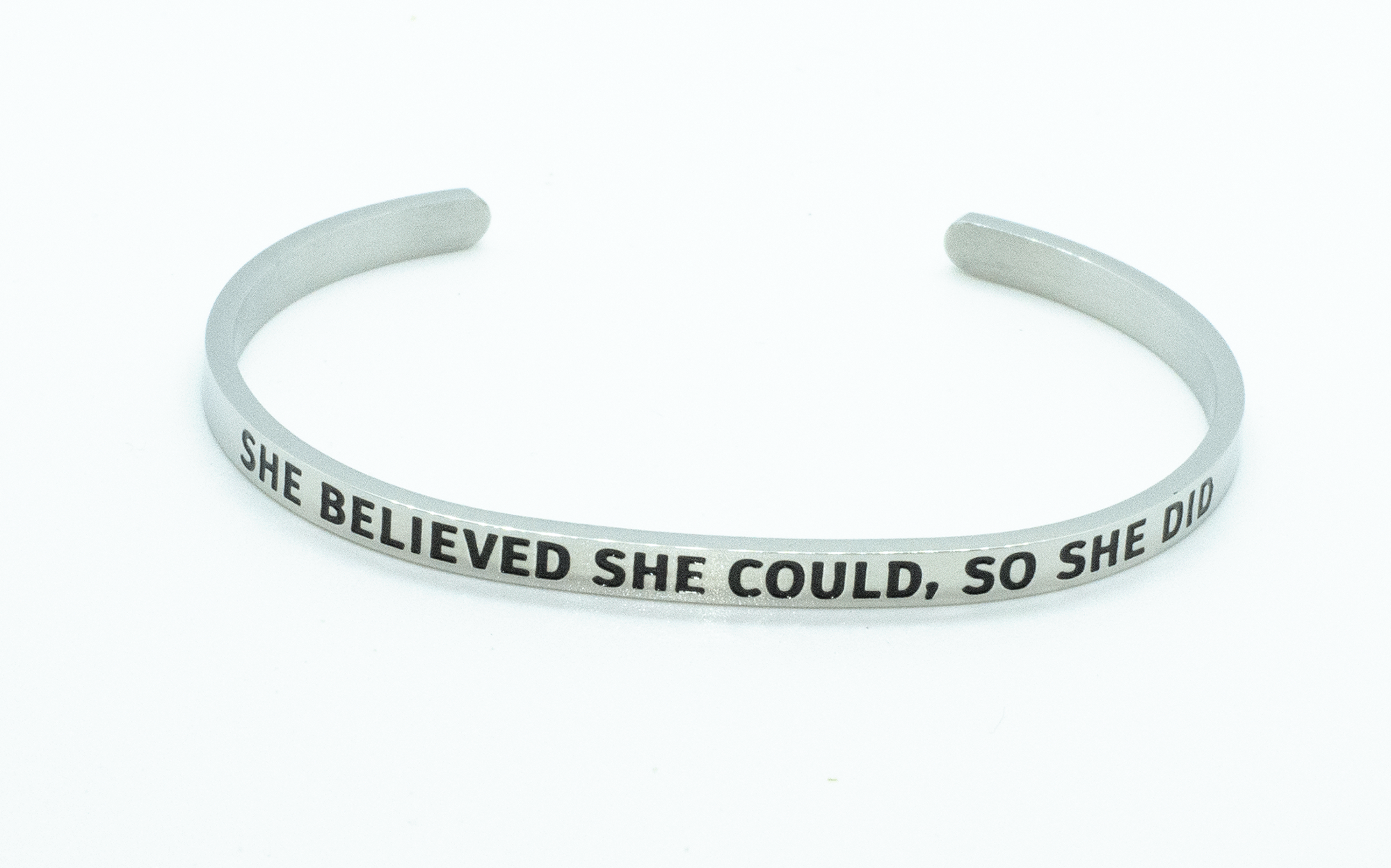 She Believed She Could - Stainless Steel Affirmation Bracelet